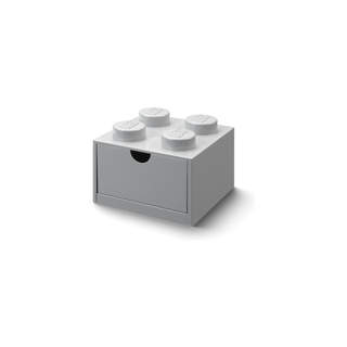 LEGO stolní box 4 se zásuvkou šedý