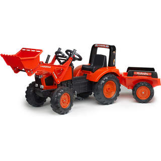 FALK - Šlapací traktor Kubota M135GX s nakladačem a vlečkou